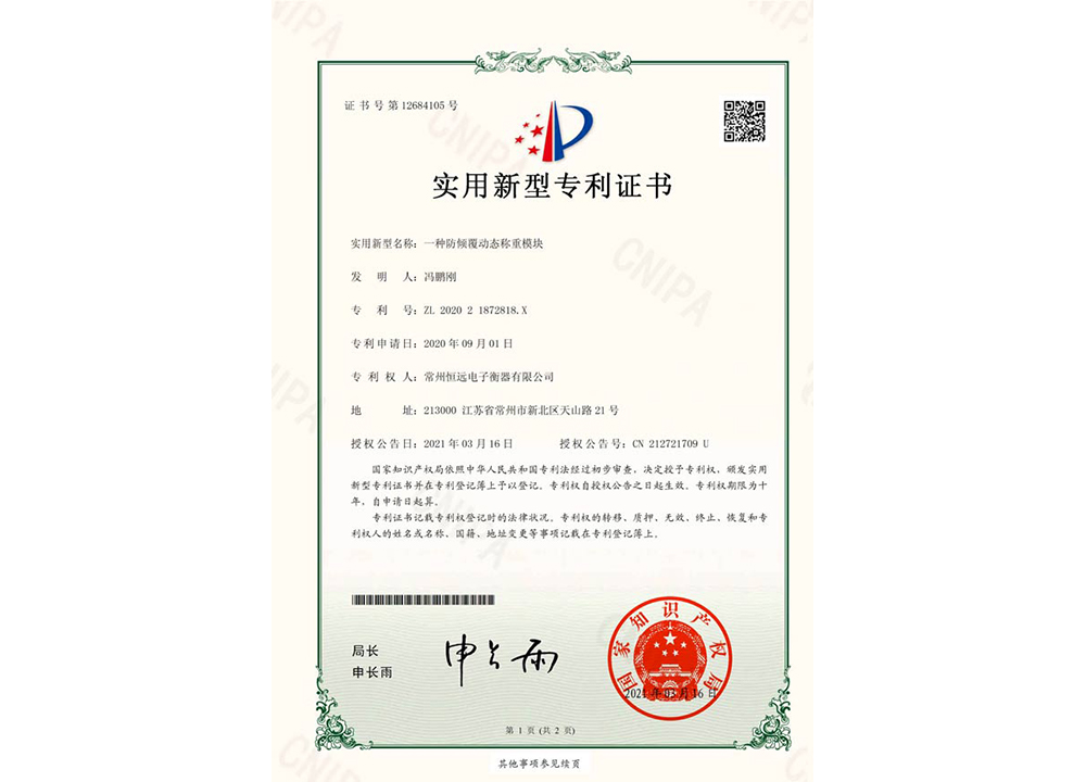 一種防(fang)傾覆動(dong)態稱重糢塊